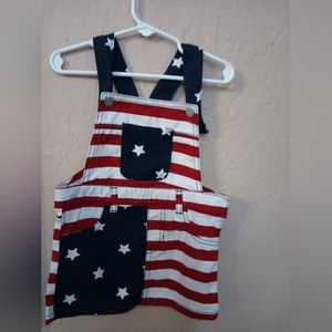 The children's Place jean-like Patriotic  Flag dress  girls size 3t